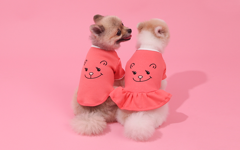곰순이 포인트 t-shirts_pink